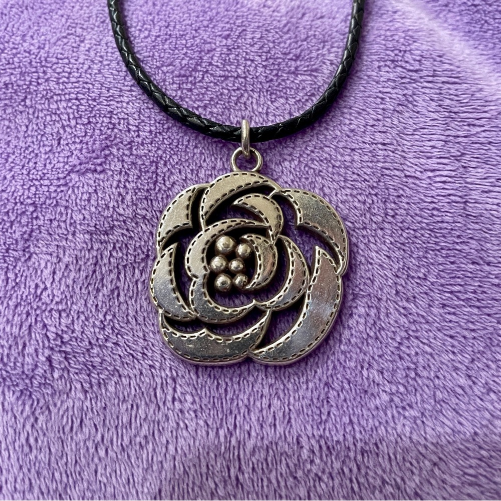 Brighton Silver Rose Pendant Necklace